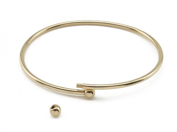 Gold Filled Bangle with Removable Ball ~ 7''