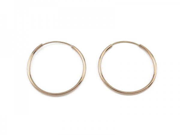 14K Gold Ear Hoops 20mm - PAIR