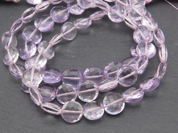 AAA Pink Amethyst Faceted Coin Beads 7.75-8mm ~ 8'' Strand