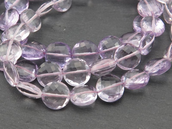 AAA Pink Amethyst Faceted Coin Beads 8-8.5mm ~ 8.5'' Strand