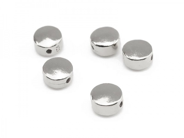 Sterling Silver Coin Bead 6mm