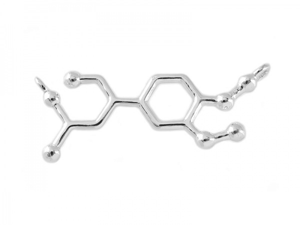 Sterling Silver Adrenalin Chemical Formula Connector 32.5mm