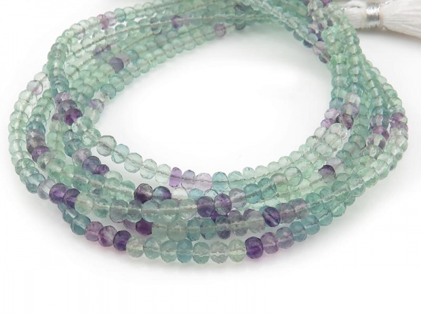 AAA Fluorite Micro Faceted Rondelles ~ Various Sizes ~ 8.25'' Strand