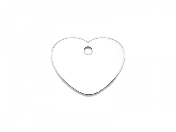 Sterling Silver Heart Tag 9mm (Thick) ~ Optional Engraving