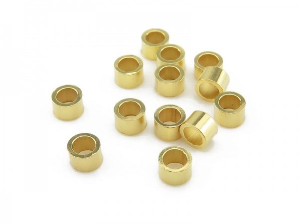 Gold Plated Vermeil Silver Crimp 2mm x 3mm ~ Pack of 10