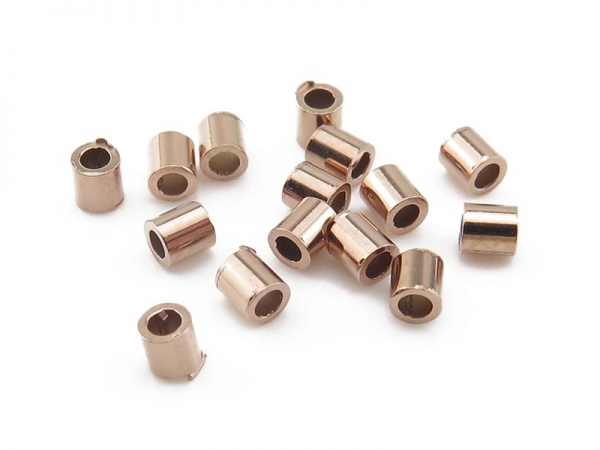 Rose Gold Plated Vermeil Silver Crimp 2.2mm x 2mm ~ Pack of 10
