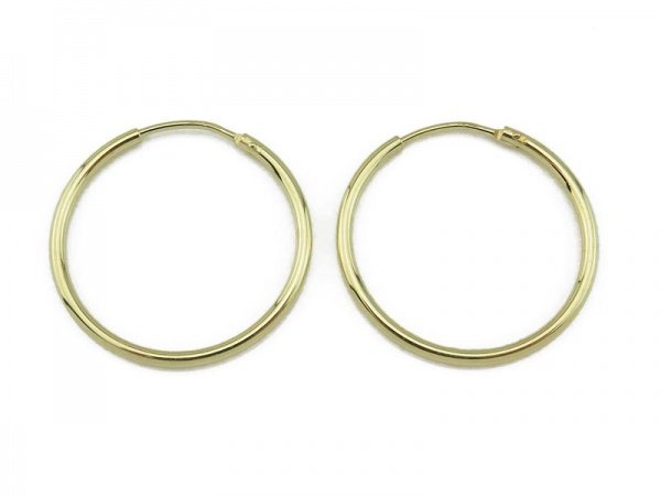 Gold Vermeil Earring Hoops 25mm  ~ PAIR