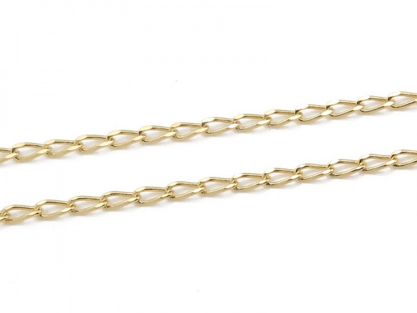 Gold Vermeil Curb Chain Necklace with Clasp 15.75''