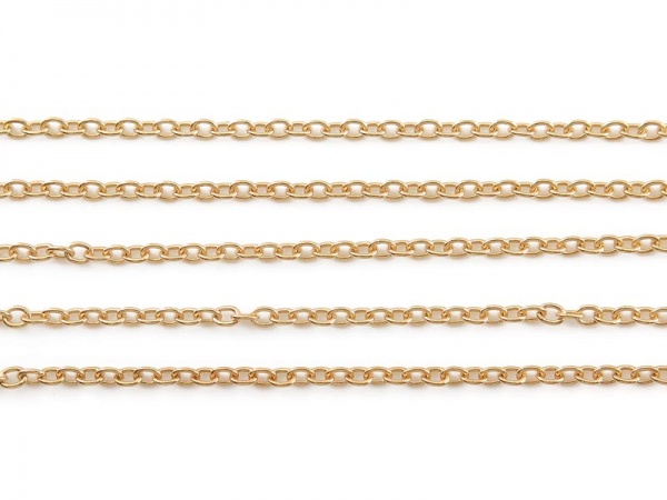 Gold Vermeil Cable Chain 2.25mm x 1.75mm ~ 5 metres (16.4ft)