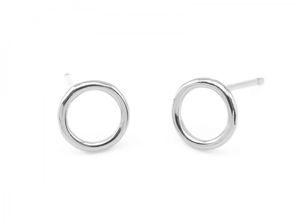Sterling Silver Round Circle Ear Posts 7mm ~ PAIR