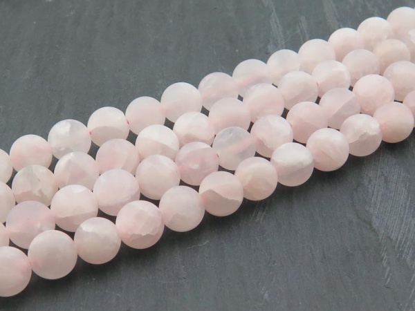 Rose Quartz Matt Round Beads 8mm ~ 15.5'' Strand