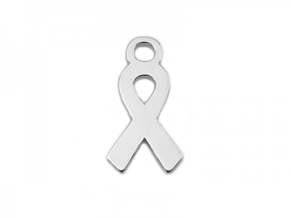 Sterling Silver Ribbon Charm 10mm