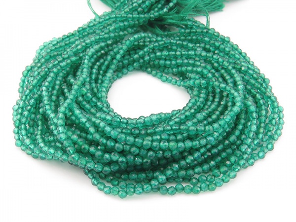 AAA Green Onyx Micro-Faceted Rondelles 2mm ~ 12.5'' Strand