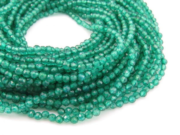 AAA Green Onyx Micro-Faceted Rondelles 2mm ~ 12.5'' Strand