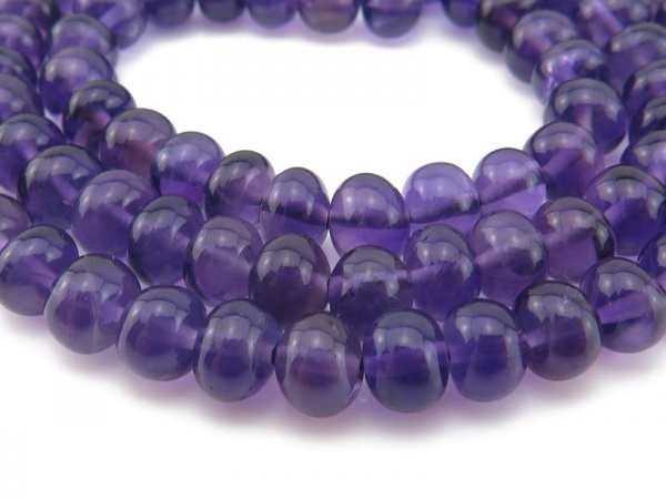 AA+ Amethyst Smooth Rondelles 5-6mm ~ 16'' Strand