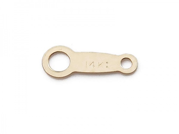 14K Gold Stamped Tag 8mm