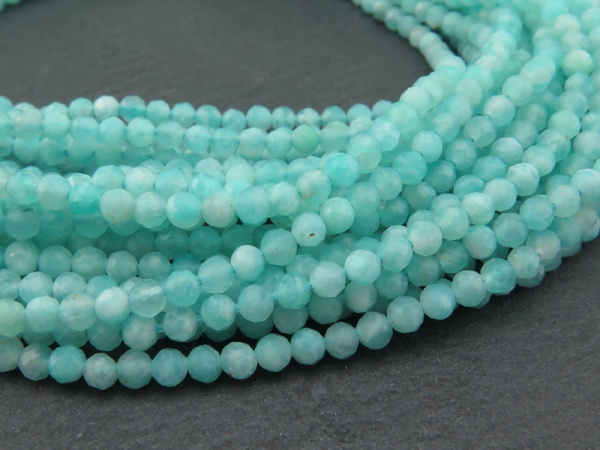 AAA Amazonite Micro-Faceted Round Beads ~ 12.5'' Strand ~ Various Sizes