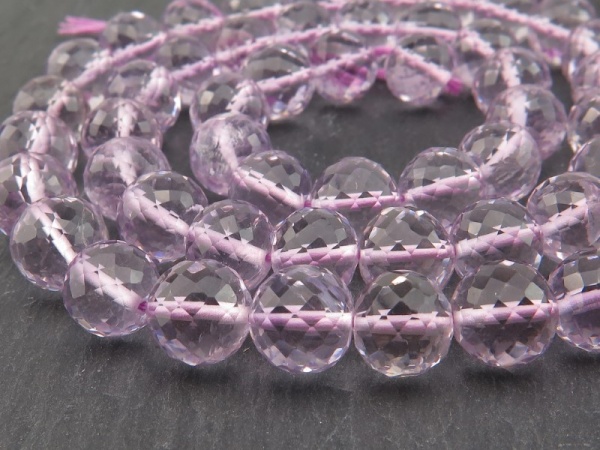 AAA Pink Amethyst Faceted Round Beads 6mm ~ 15'' Strand