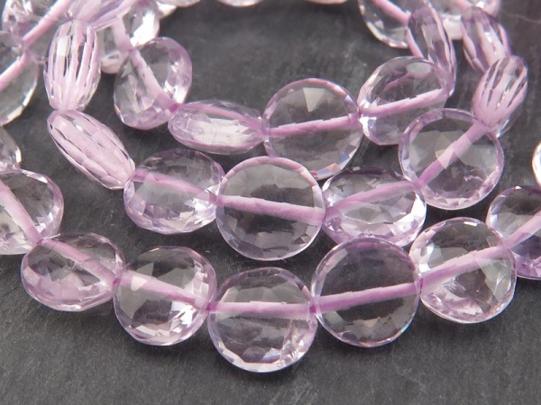 AA Pink Amethyst Faceted Coin Beads 7-7.5mm ~ 15'' Strand