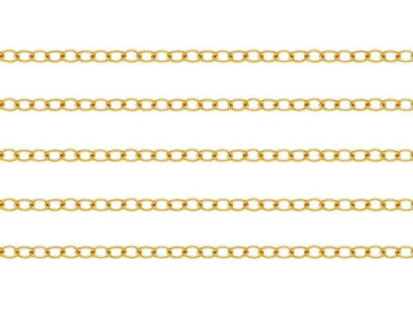 14K Gold Cable Chain 1.6mm x 1.2mm ~ by the inch
