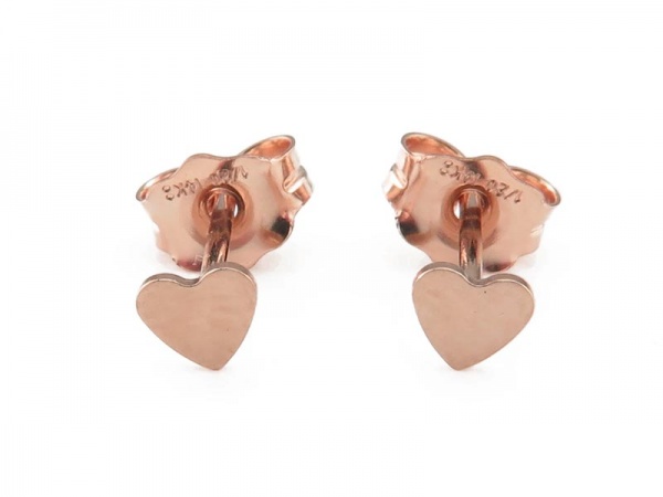 Rose Gold Filled Heart Ear Studs ~ PAIR