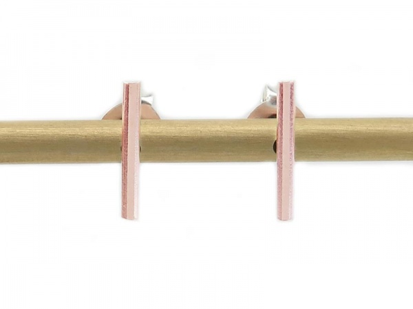 Rose Gold Filled Bar Ear Studs  ~ PAIR