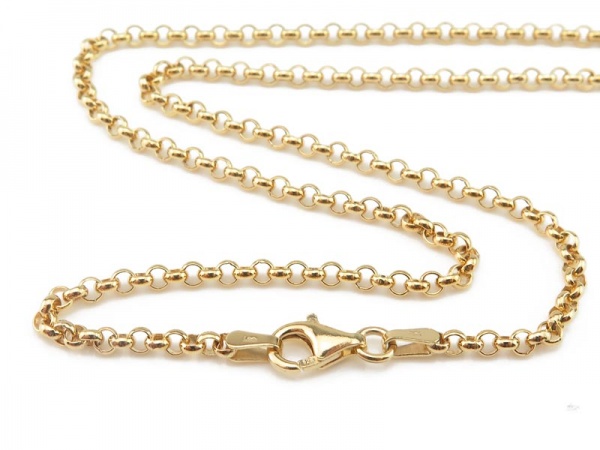 Gold Vermeil Belcher Chain (3.8mm) Necklace with Clasp 17.75''