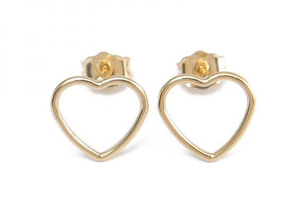 Gold Filled Open Heart Ear Studs ~ PAIR