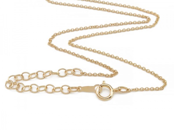 Gold Filled Adjustable Length Cable Chain Necklace with Spring Clasp ~ 16-18''