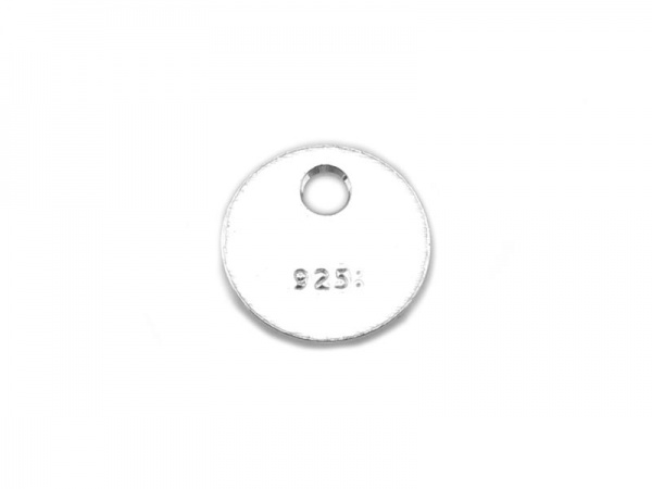 Sterling Silver 925 Stamped Round Tag 4mm