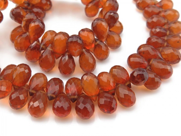 AAA Spessartine Garnet Faceted Teardrop Briolettes 6-7mm ~ 8.5'' Strand