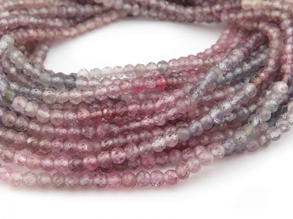 AA+ Multi Spinel Micro-Faceted Round Beads 2.25mm ~ 12.5'' Strand