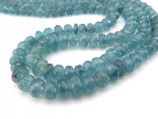 AA Indicolite Tourmaline Faceted Rondelles 3.75-6mm ~ 16'' Strand