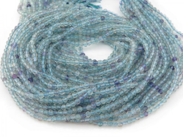 AA Fluorite Faceted Rondelle Beads 2.5mm ~ 12.5'' Strand