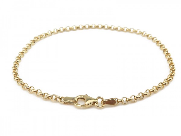 Gold Vermeil Belcher Chain (2.5mm) Bracelet with Clasp ~ 7.5''