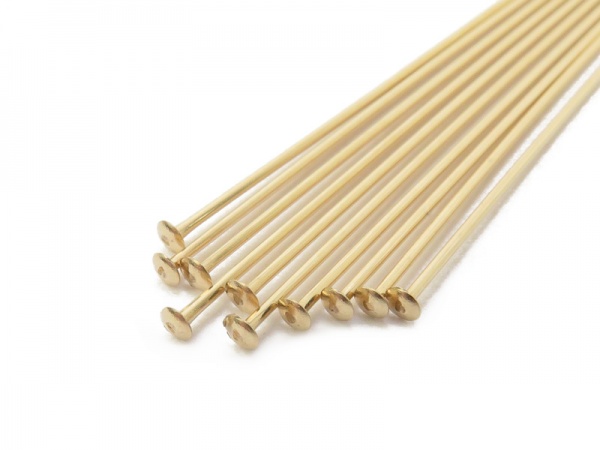 Gold Filled Head Pin ~ 24 gauge ~ 2'' ~ Pack of 10