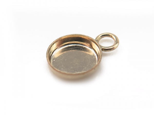 Gold Filled Round Bezel Cup Setting with Loop 5mm