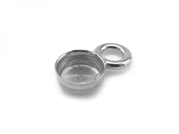 Sterling Silver Bezel Cup Setting with Loop 3mm