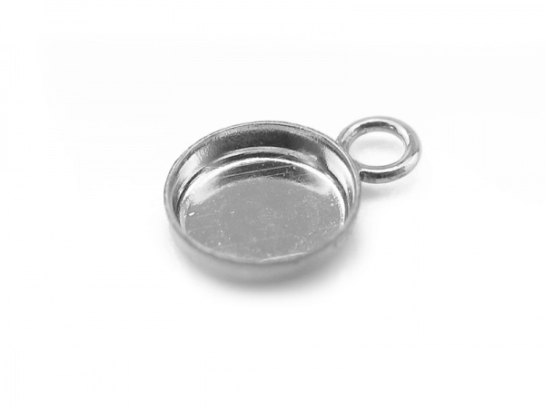 Sterling Silver Bezel Cup Setting with Loop 5mm