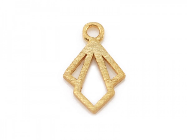 Gold Plated Silver Deco Diamond Charm 11mm