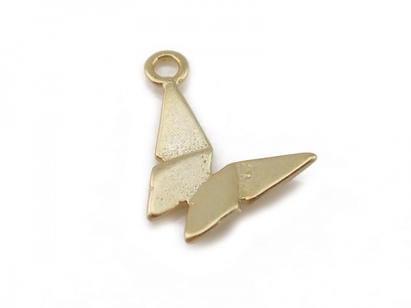 Gold Vermeil Origami Butterfly Charm 12mm