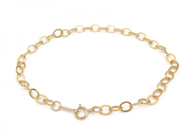 Gold Filled Flat Cable Chain Bracelet ~ 7.25''