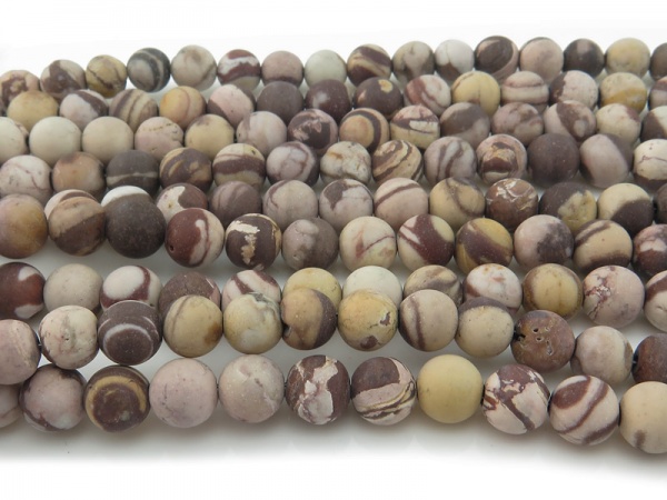 Zebra Jasper Matt Round Beads 8mm ~ 15.5'' Strand