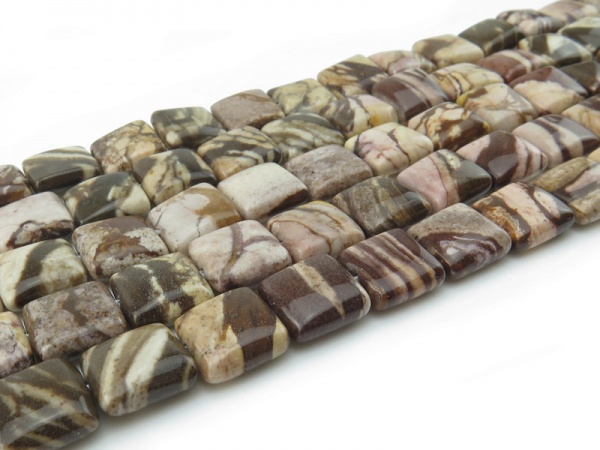 Zebra Jasper Square Beads 12mm ~ 15.5'' Strand