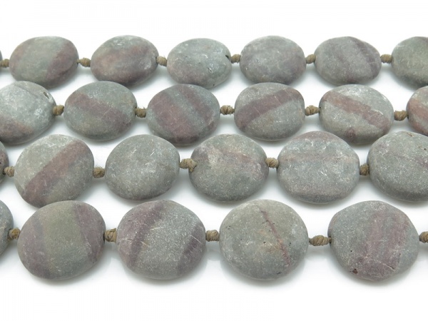 Zebra Jasper Matt Coin Beads 20mm ~ 15.5'' Strand