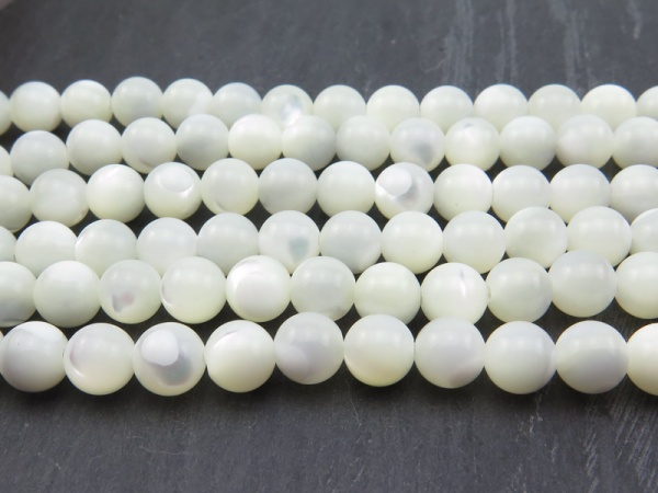 Mother of Pearl Smooth Round Beads 6-6.5mm ~ 15.5'' Strand