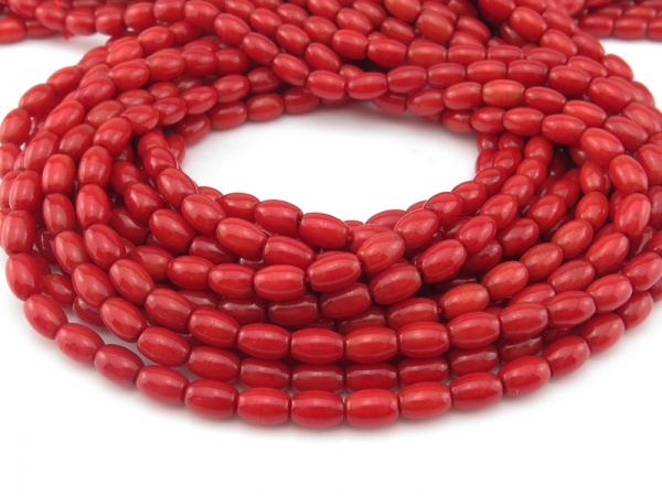 Bamboo Coral Smooth Barrel Beads 6mm ~ 16'' Strand