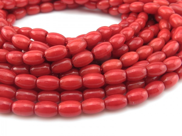Bamboo Coral Smooth Barrel Beads 6mm ~ 16'' Strand