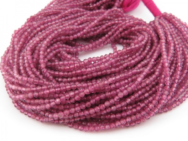 AA Pink Tourmaline Faceted Round Beads 2mm ~ 12.5'' Strand