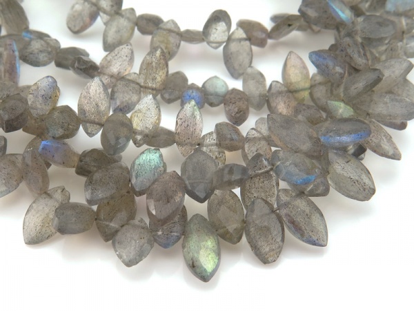 AA Labradorite Faceted Marquise Briolettes 11-13mm ~ 8'' Strand